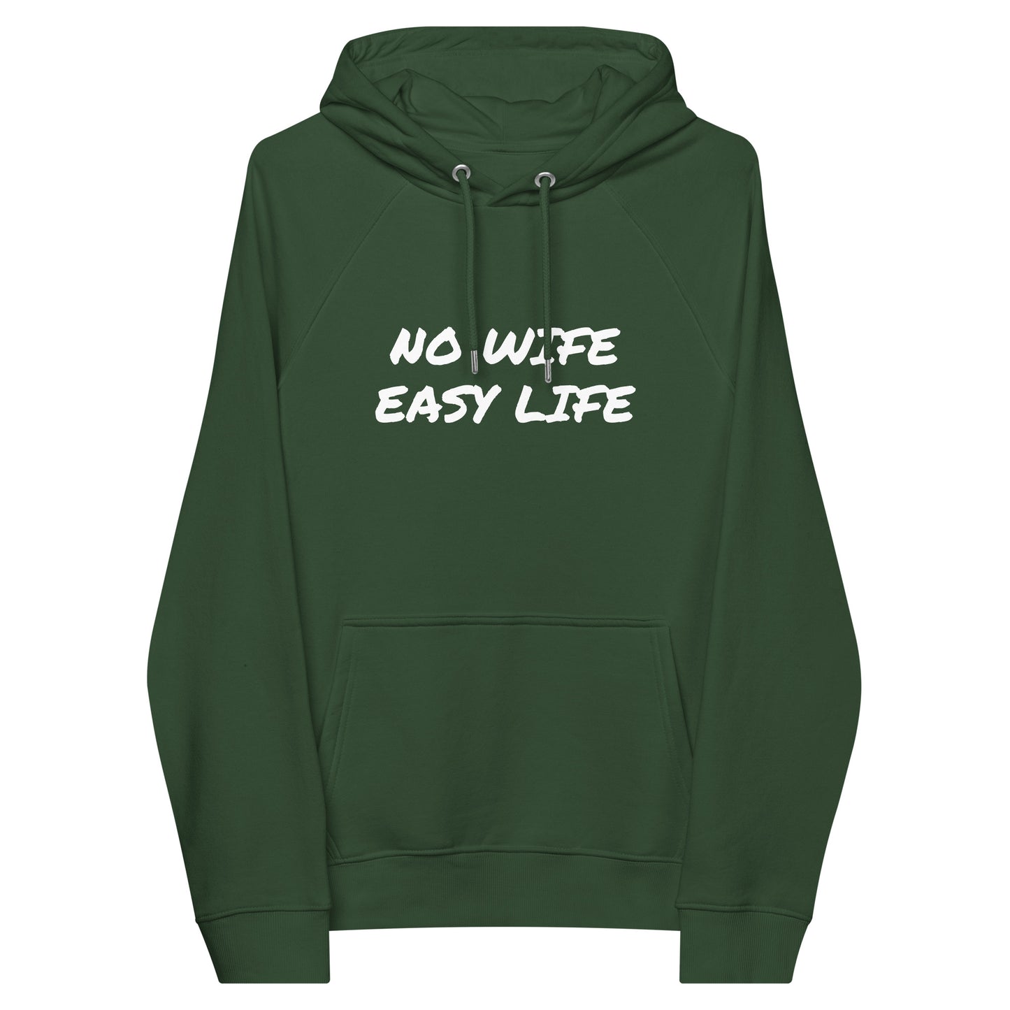 NO WIFE EASY LIFE Unisex eco raglan hoodie