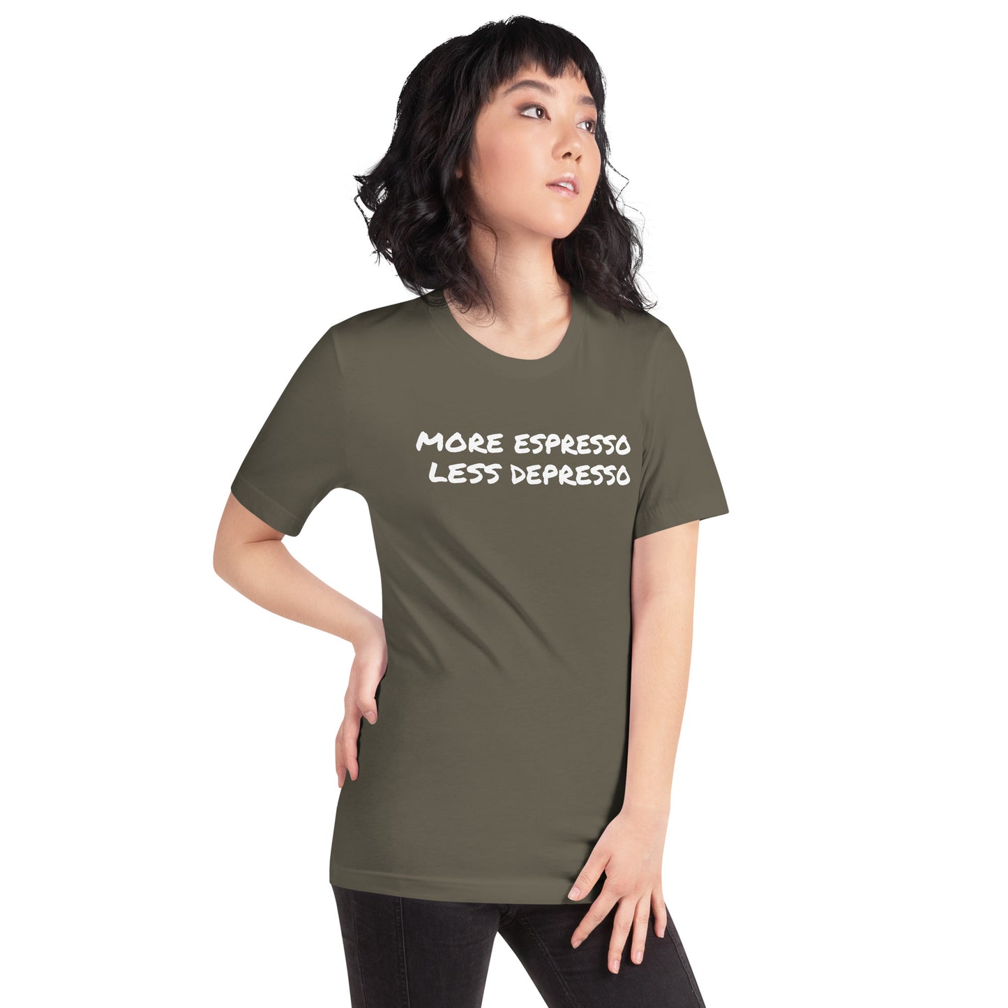 More Espresso Less Depresso Unisex t-shirt