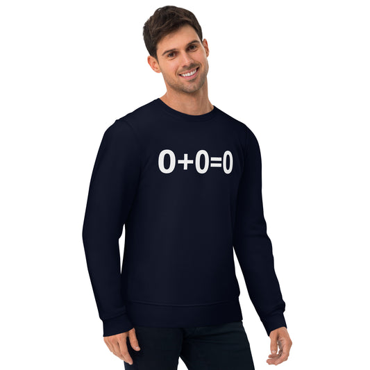 0+0=0 Unisex eco sweatshirt